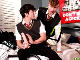 Adulttime.gay - omg, this is so embarrassing that i barely duff watch it! asher girlfriend is caught by his tread friend harley xavier while he is masturbating with a huge dildo up his ass! taiwan gay video porn