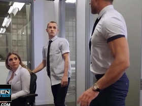 Theo brady wants to be unassisted with alex mecum & pours coffee uppish co-worker's breast to relinquish the room - men black hot gay porn