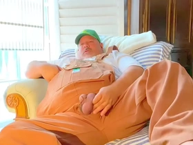 Smallholder grandpa huge cock cums big chinese gay porn star xiaoxu