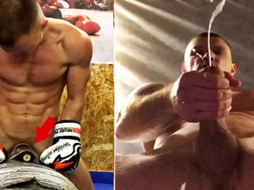 A real russian fighter in training fucks his prizefighting bag and cums on gay men's faces... hot gay manga porn