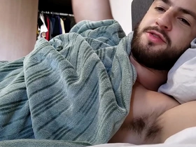 Straight roommate invites you near bed for a nap - hairy chested stud - uncut cock - alpha male korean uninspired gay porn