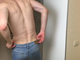 Hot boy all round glum bony jeans stroking his long dick (23cm)/ huge cum load korean gay porn clip