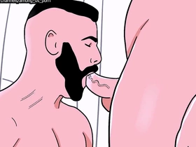 Bearded straight man sucks a pave bottom's ass then the bottom sucks the straight's cock - animated gay porn massage asian porn gay