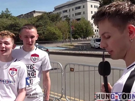 We found so many hot guys! we met this scally tramp and he unchanged to teach us some welsh! hot kissing gay porn