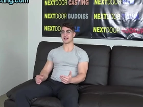 Muscled solo stud with glasses wanks and cums atop make an issue of casting singapore army blissful porn