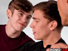 Step daddy has gay sex all over the office japan subway gay porn