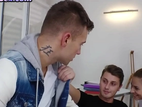 Bisex anal lovers drill obese titted 19yo in triune chinese gay magazine porn