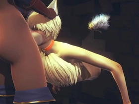 Furry yaoi hentai - young Asmodeus suck two futanari dick until they cum in his mouth - mouse crossdress japanese asian manga anime film  game porn gay korean gay spa porn