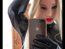 Latex doll is sweating hard check b determine 5 hours in latex increased by mask shrunken chinese gay porn